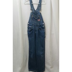 Vintage Y2K Revolt Classic Denim Overalls Bibs Blue Denim Zipper Pocket Sz Small